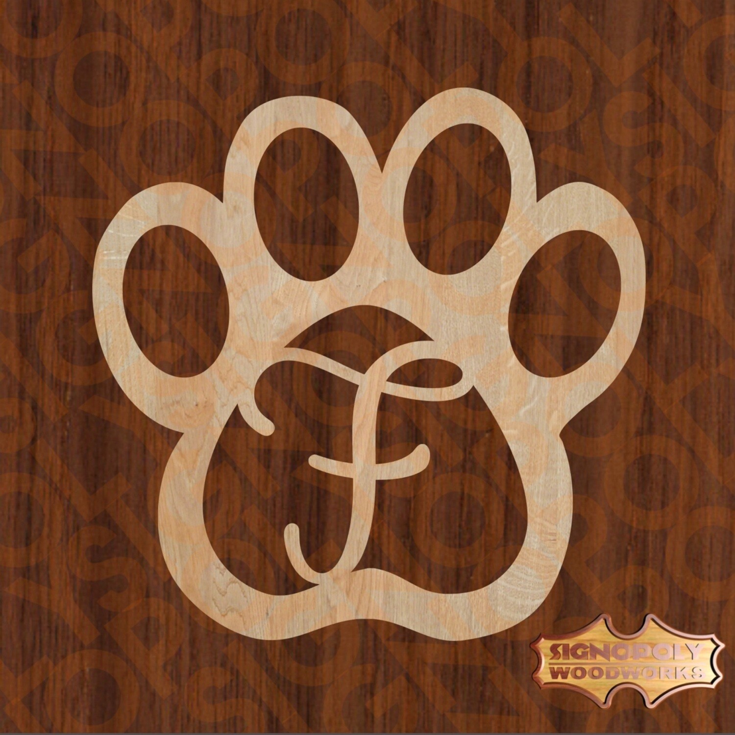 Dog Paw 18 in. x 17 in. Monogram Unpainted