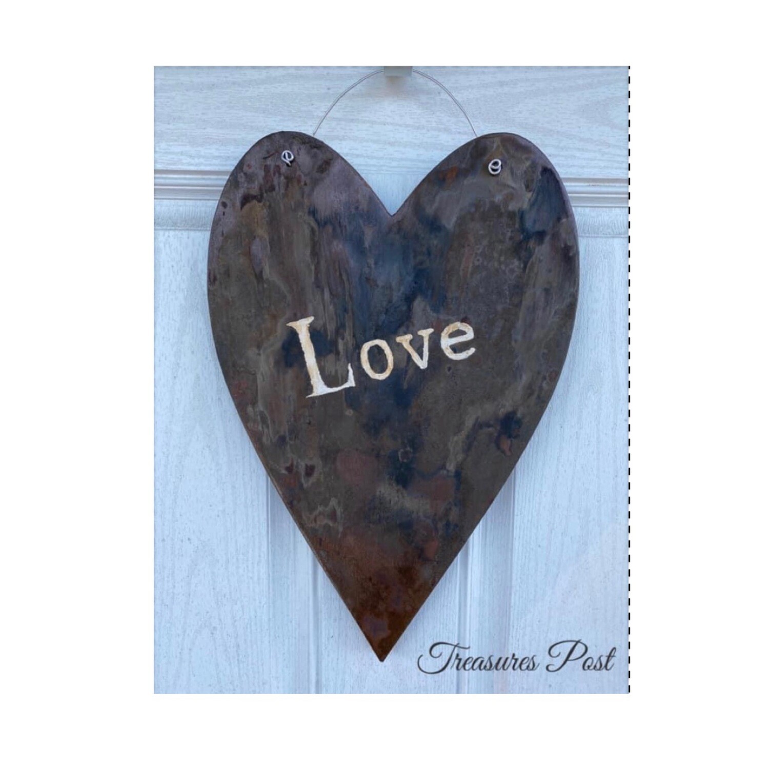 Heart Solid Slim Country Rusty 18 in. X 12.1 in. Unpainted