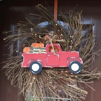 Antique Truck with Details Pumpkins 23 in. x 12 in. Unpainted