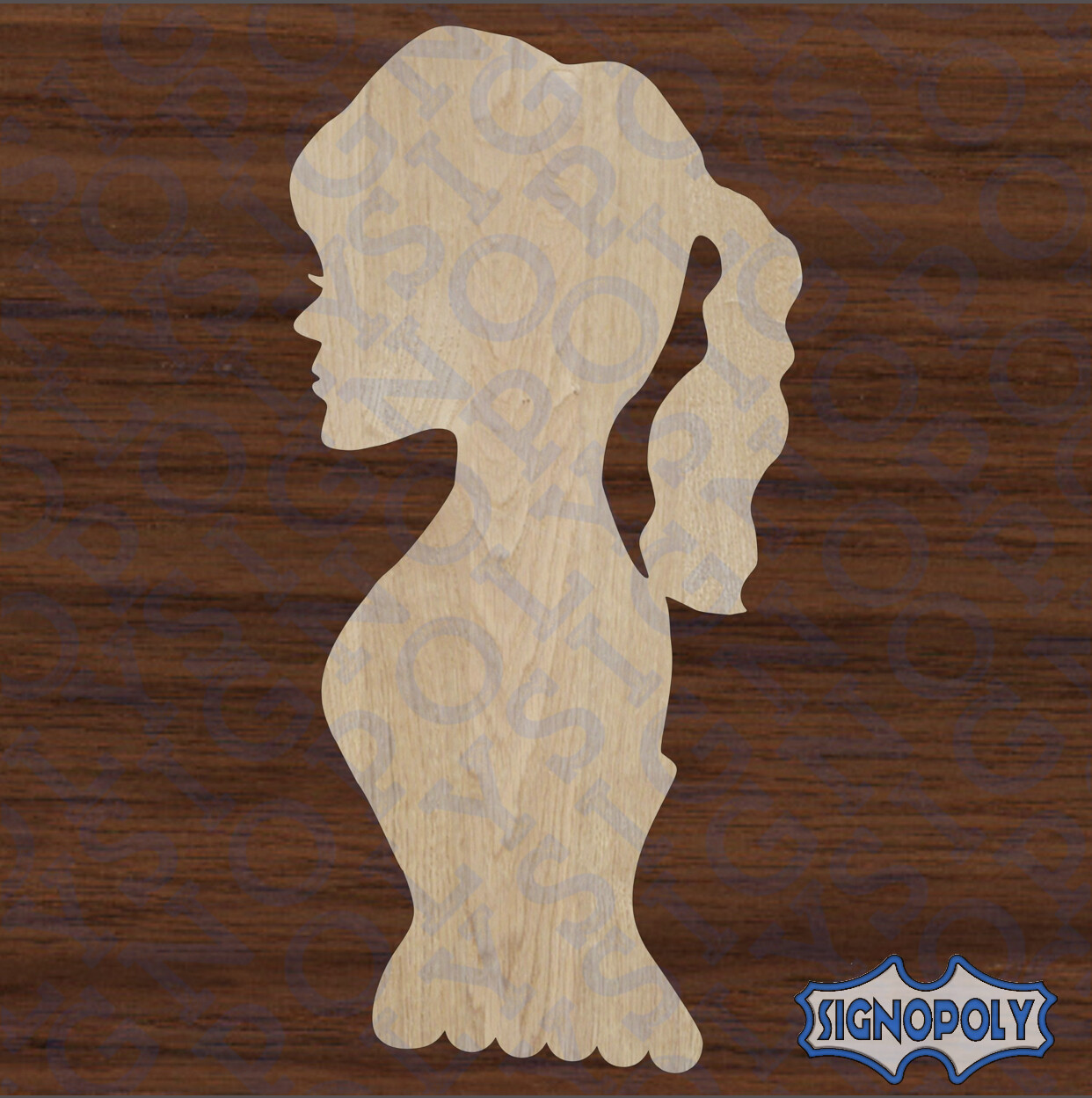 Lady Silhouette Wall Profile 24 in. x 11-3/4 in. Unpainted