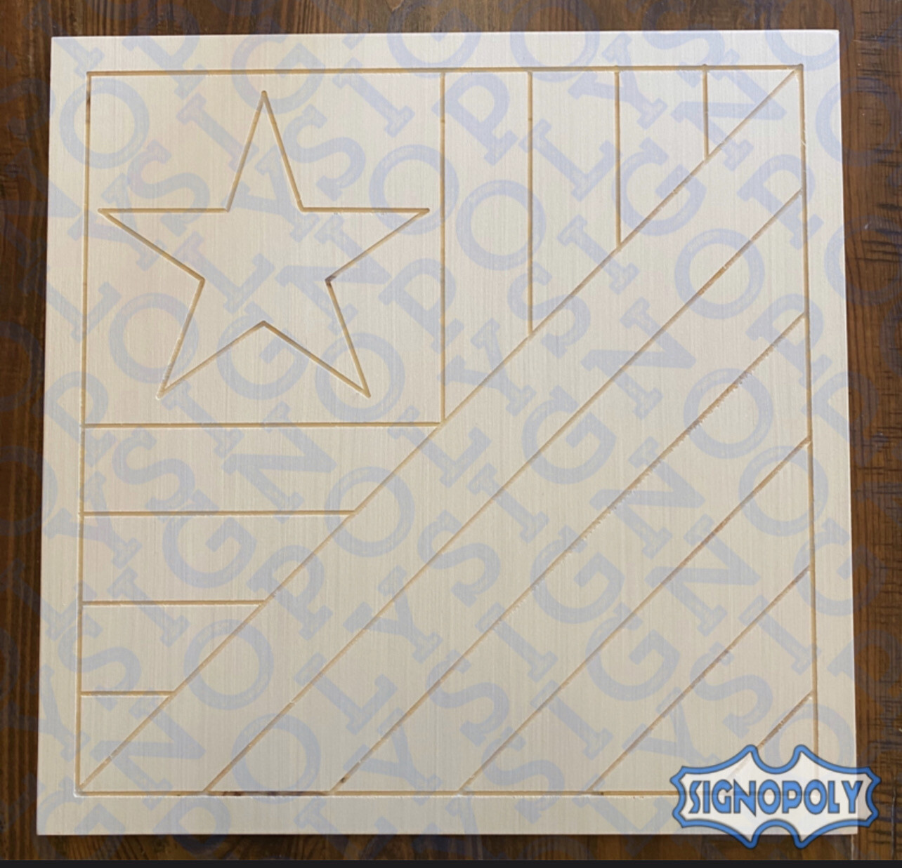 Barn Quilt Pattern 11 Slanted Star Flag Unpainted