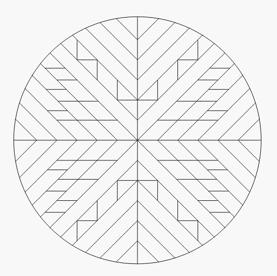 Barn Quilt Pattern 36 Aztec Round Unpainted