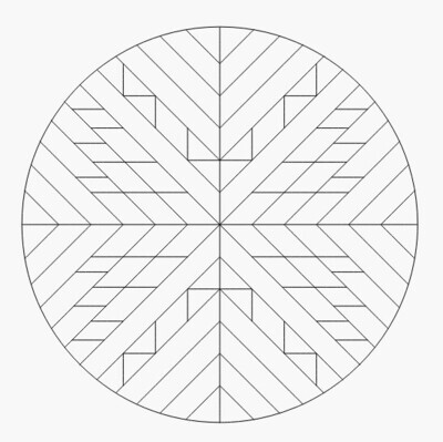 Barn Quilt Pattern 36 Aztec Round Unpainted