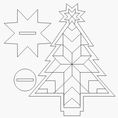 Barn Quilt Pattern 47 (Barn Quilt Christmas Tree) Unpainted