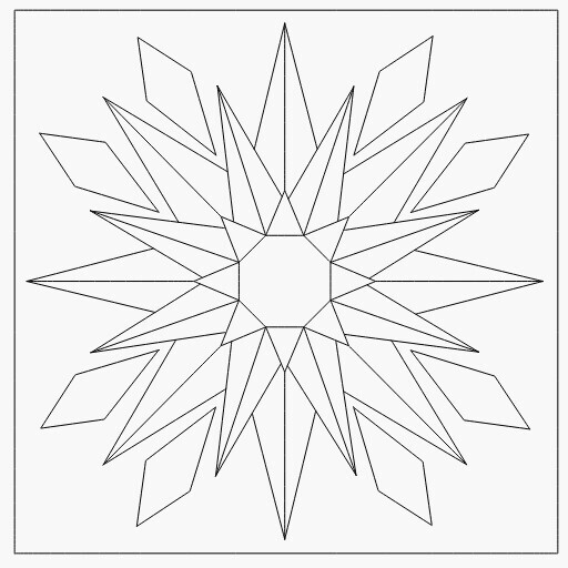 Barn Quilt Pattern 40 (Pointy Sunflower) Unpainted