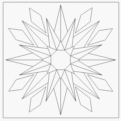 Barn Quilt Pattern 40 (Pointy Sunflower) Unpainted