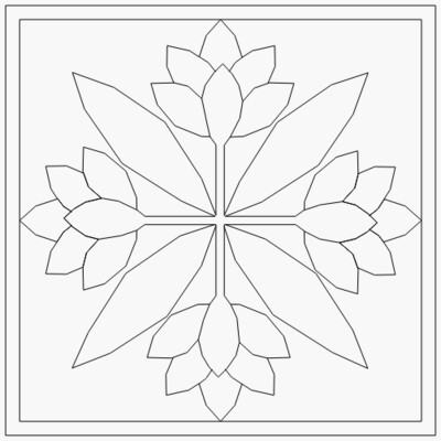 Barn Quilt Pattern 56 Lotus Flower Unpainted