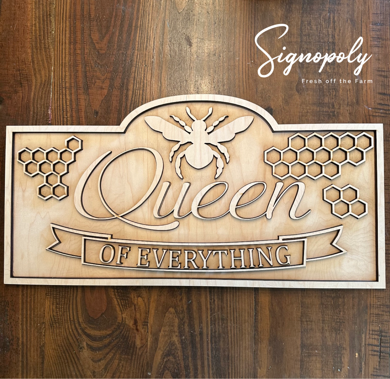 Queen Of Everything Wood Cutout 23 in. Unpainted