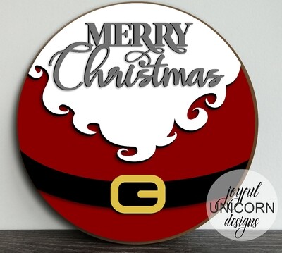 Merry Christmas Santa Sign Layered and Unpainted