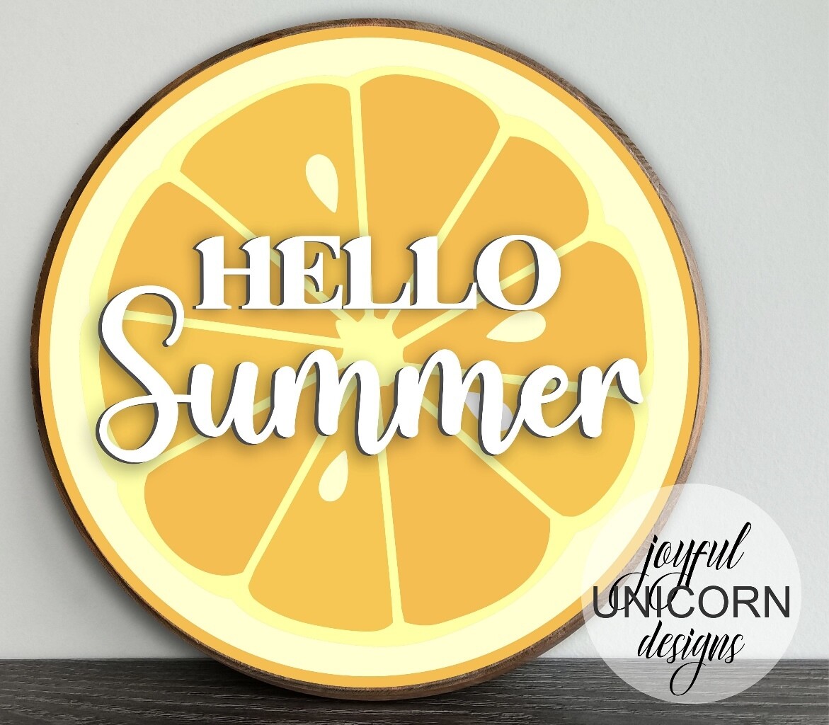 Hello Summer Orange Slice 18” Layered and Unpainted