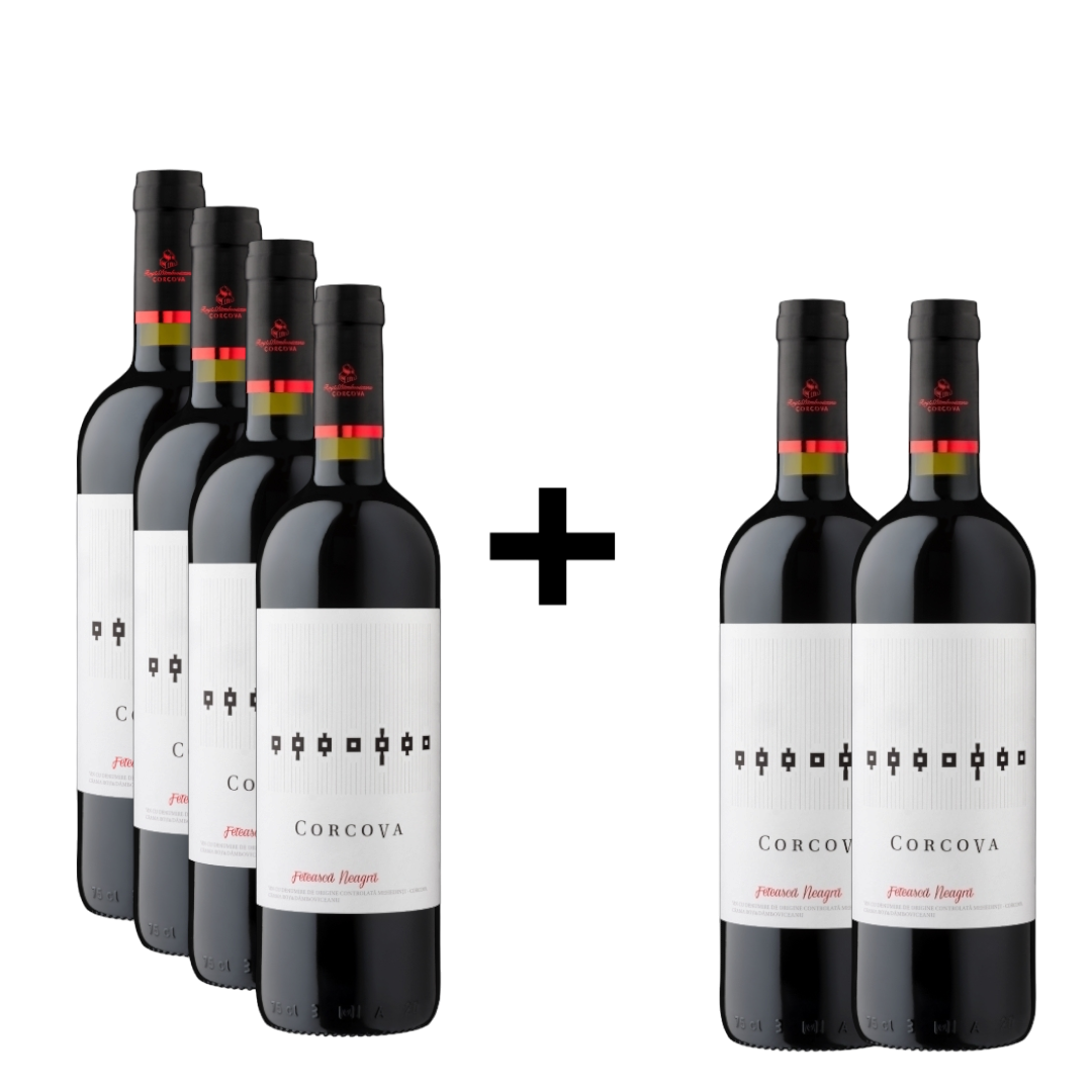 Paket 4+2 Corcova Reserve Feteasca Neagra 2019 DOC Mehedinti