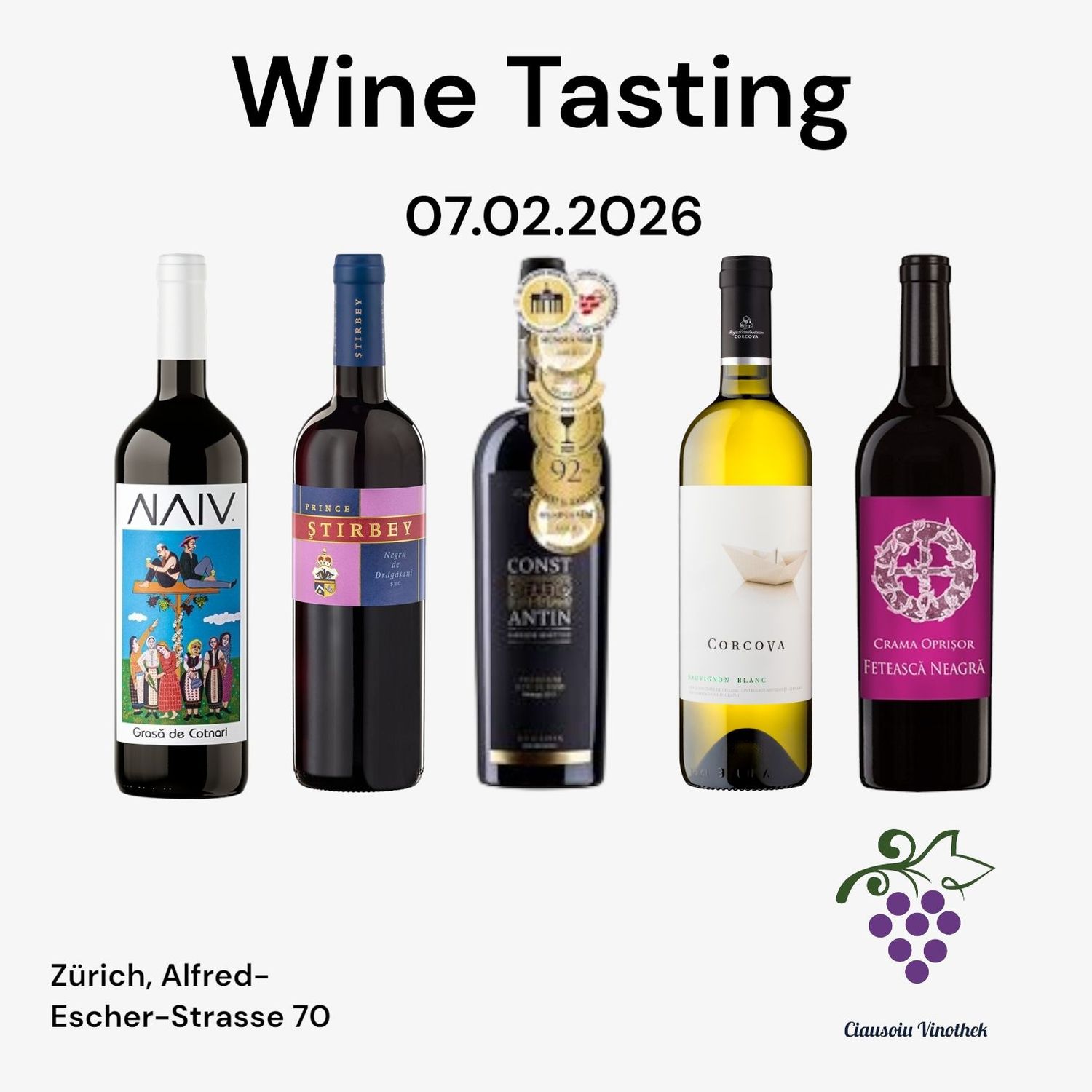 Eintrittskarte Weinverkostung 07.Februar 2026