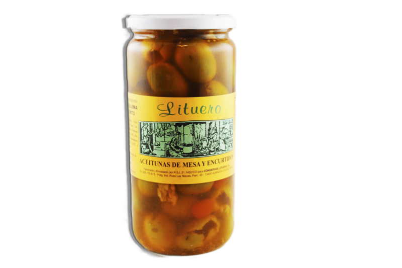 Aceitunas Gordal con Pimiento. 0,720 Kg