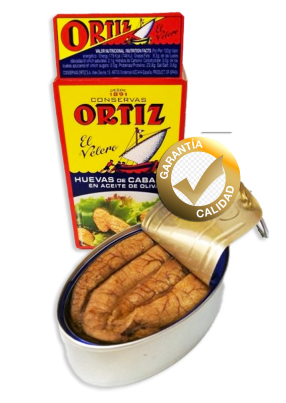 Huevas de caballa en Aceite de Oliva "Ortíz". Lata 110 g