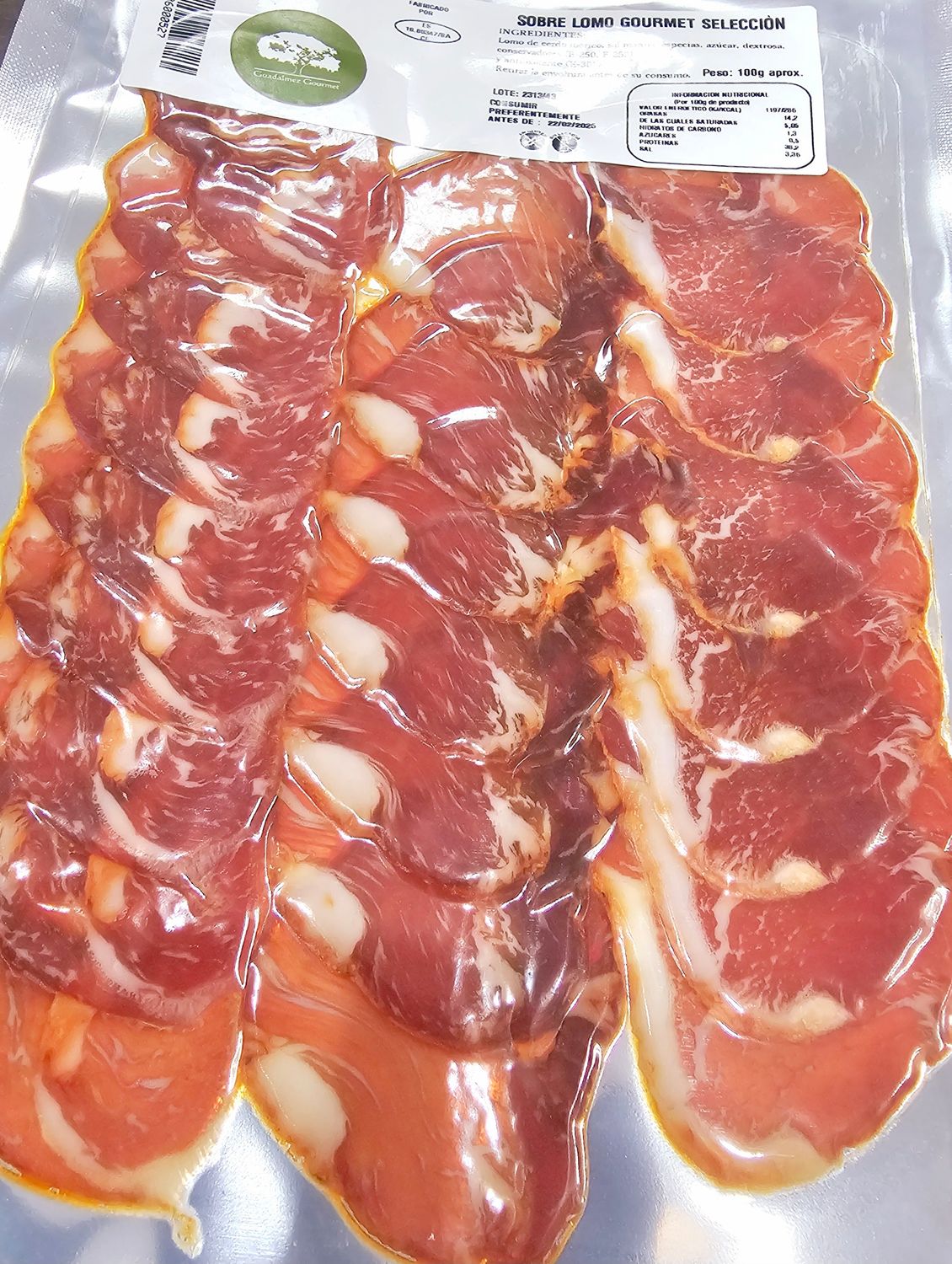 Lomo Ibérico Cebo Gourmet. 100 gr