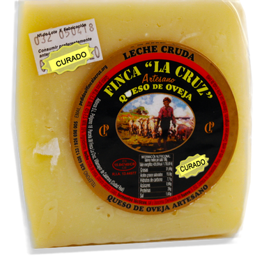 Queso Oveja Curado "Finca La Cruz". Cuña 300 a 400grs. aprox.