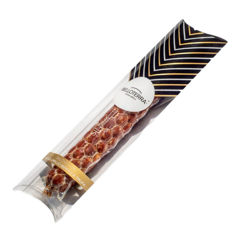 Salchichón premium de solomillo ibérico con trufa. 400 gr