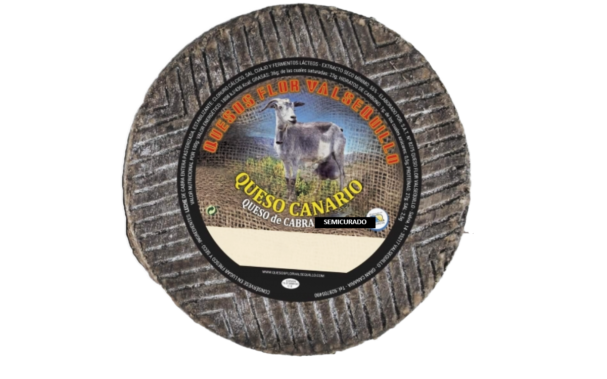 Queso canario Semicurado de cabra Flor de Valsequillo. 1.200 kg Ap