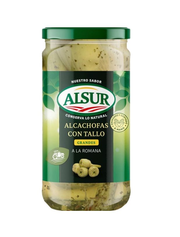Alcachofas con tallos grandes a la romana 5-7 piezas