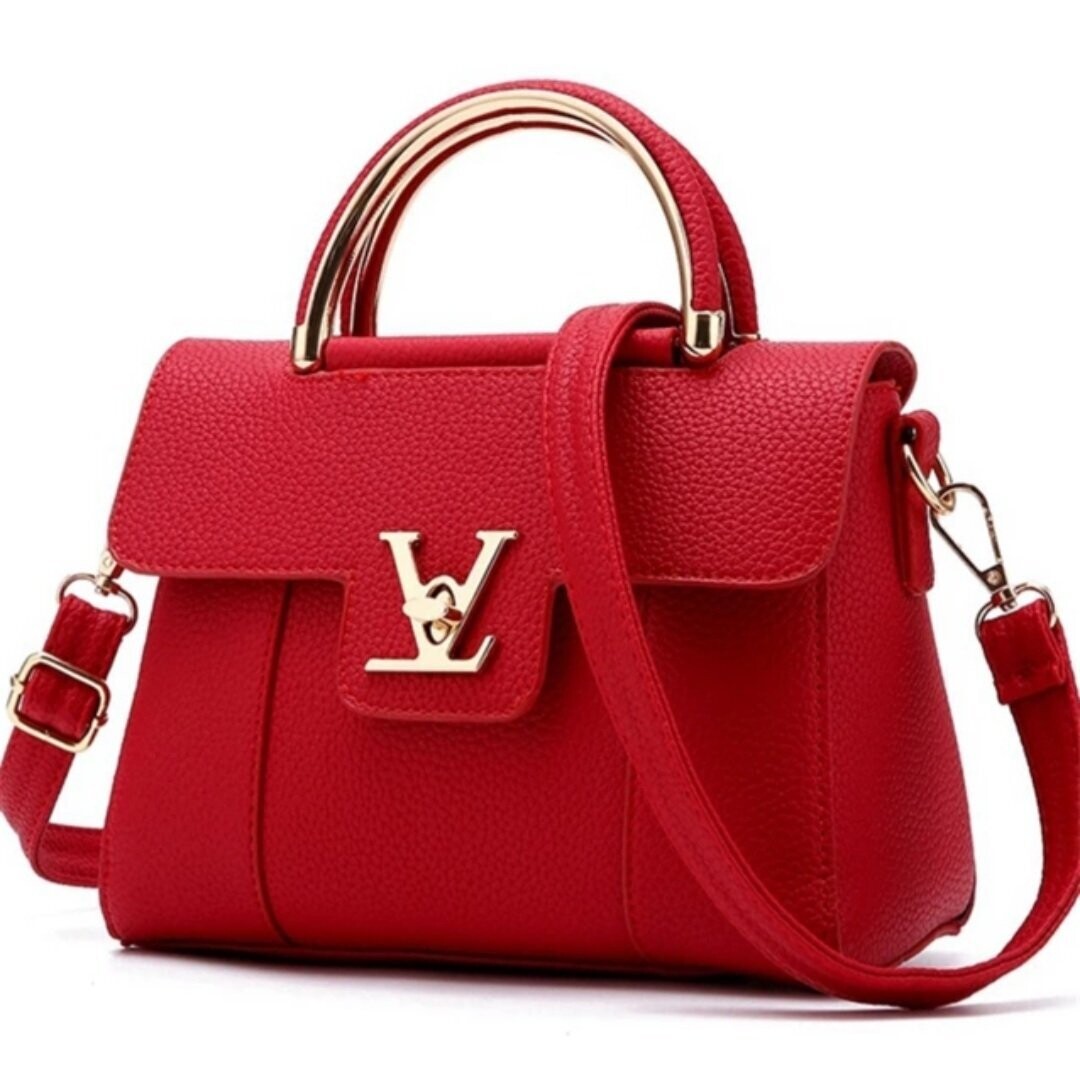 Red leather bag v