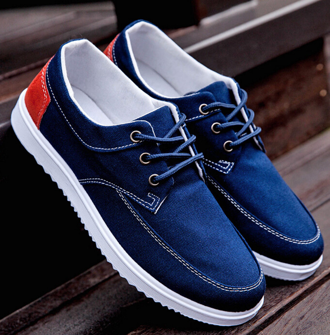 Blue Men's Slip On Loafers, new design spring fashion flat Leisure canvas shoes comfort for men footwear size 39 US 6.5