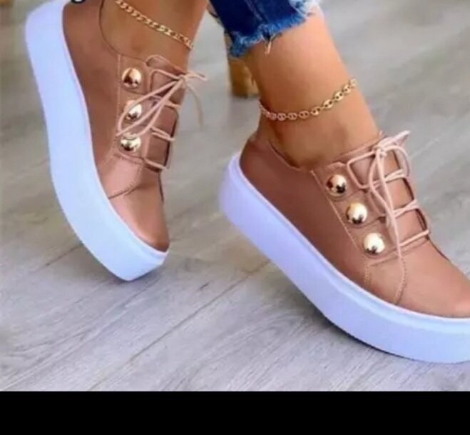 Rose Gold Real Leather Custom Branded Sport Shoes Women Casual Running Sneakers Shoes For Woman Size 43 US SIZE 10