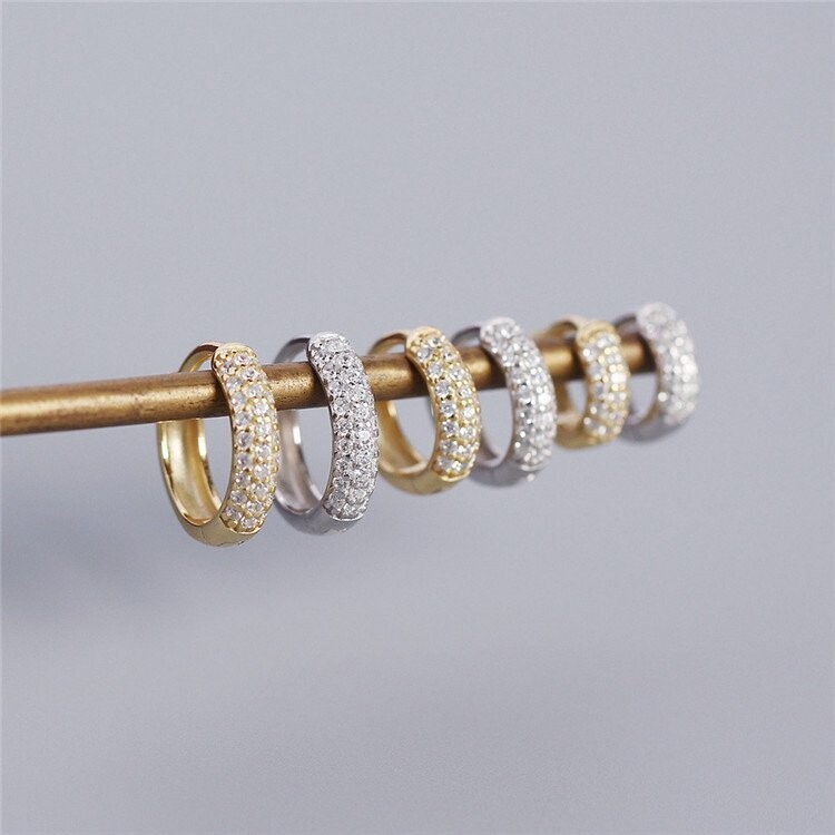 SP gold Earring Jewlery Diamond 925 gold Earring Hoop 15.24 mm