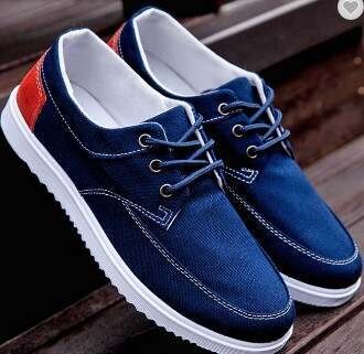Blue Men's Slip On Loafers, new design spring fashion flat Leisure canvas shoes comfort for men footwear size 40 US 7