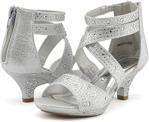 Girl's DREAM PARIS Toddler/Little Kid/Big Kid Sweety Low Heel Dress Pump Sandals Size 10 Toddler Shoe