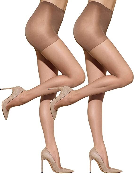 Pantyhose for Women Pack Sheer Tights with Control Top Plus Size Curvy Ultra Sheer Control Top panty hose.