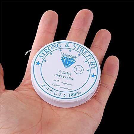 1.0 mm Clear Crystal Strong Stretchy Elastic String Transparent Beading Line Perfect for Bracelet Beading Making