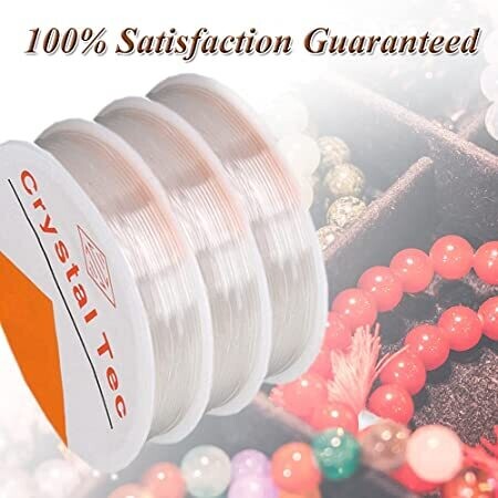 0.7 mm Clear Crystal Strong Stretchy Elastic String Transparent Beading Line Perfect for Bracelet Beading Making