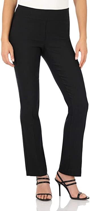 Liz Claiborne Women's Ease Into Comfort Straight Leg Pant with Tummy Control for Curvy Woman Plus Size Desk to Dinner Slim Chic Pant Trouser Sizes 14T (regular lengths).