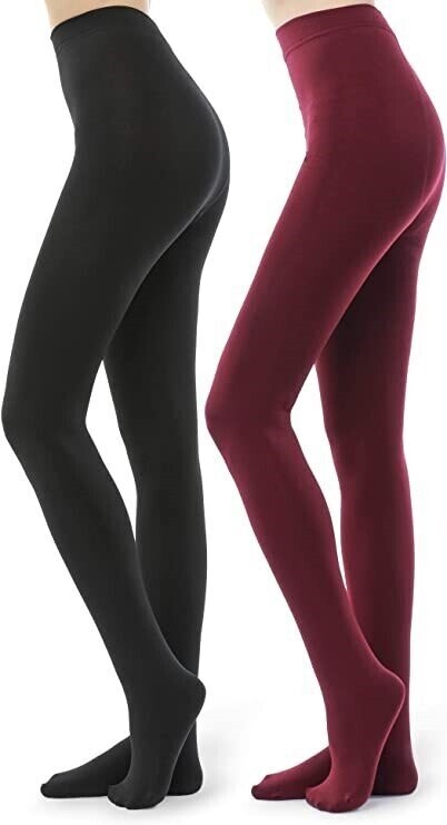 Black Tights for Women - 100D Opaque Warm Winter Pantyhose Size