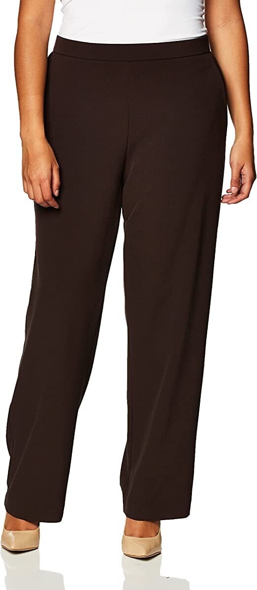 I.N.C International Concepts Women's Straight Size 4 2 front pocket Color Brown Office Trouser Pant