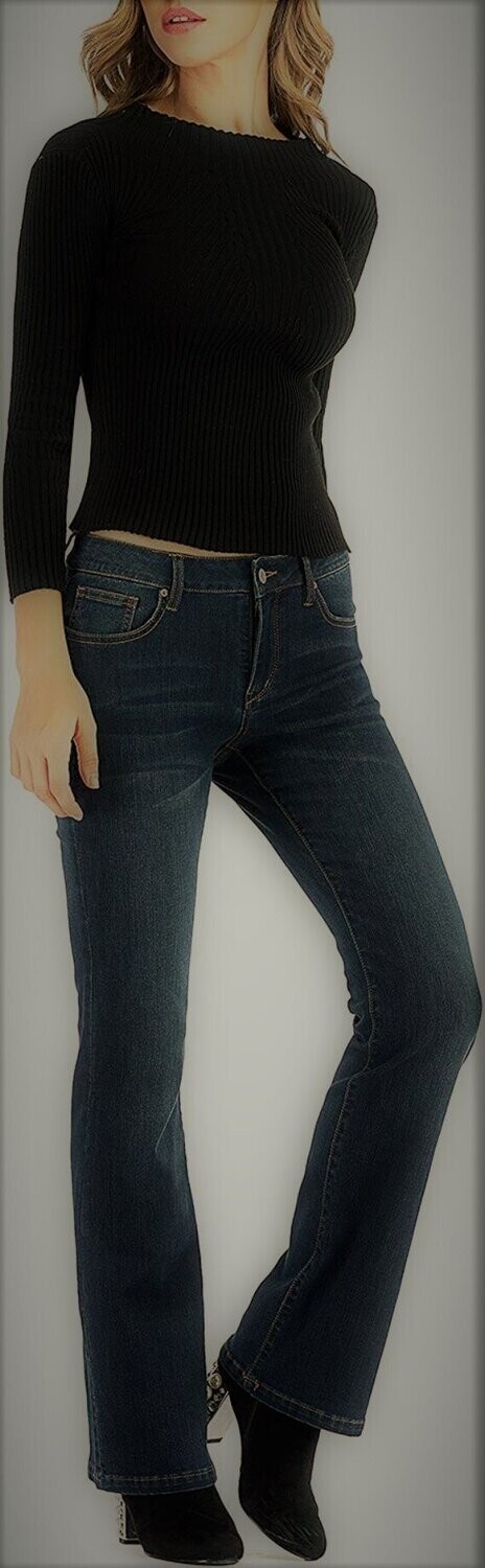 Merona Bootcut Women's Classic Stretch Curvy Bootcut Jeans Pant Trouser Size 4R Fit 1 Color Blue 5 pockets