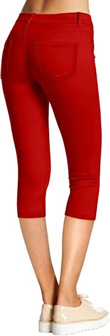 Faded Glory XXl/2XG Women's Capri Leggings Plus Size Stretch and Comfy High Waisted Three-Quarter Hyper Stretch Denim Capri Pant Trouser Jeans Plus Size 20