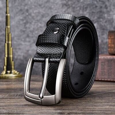 Belt New Style Italian Men'S Pin Buckle Belt Leather Casual Light-Body Men'S Trouser Belt Without Stitching Size 47/120