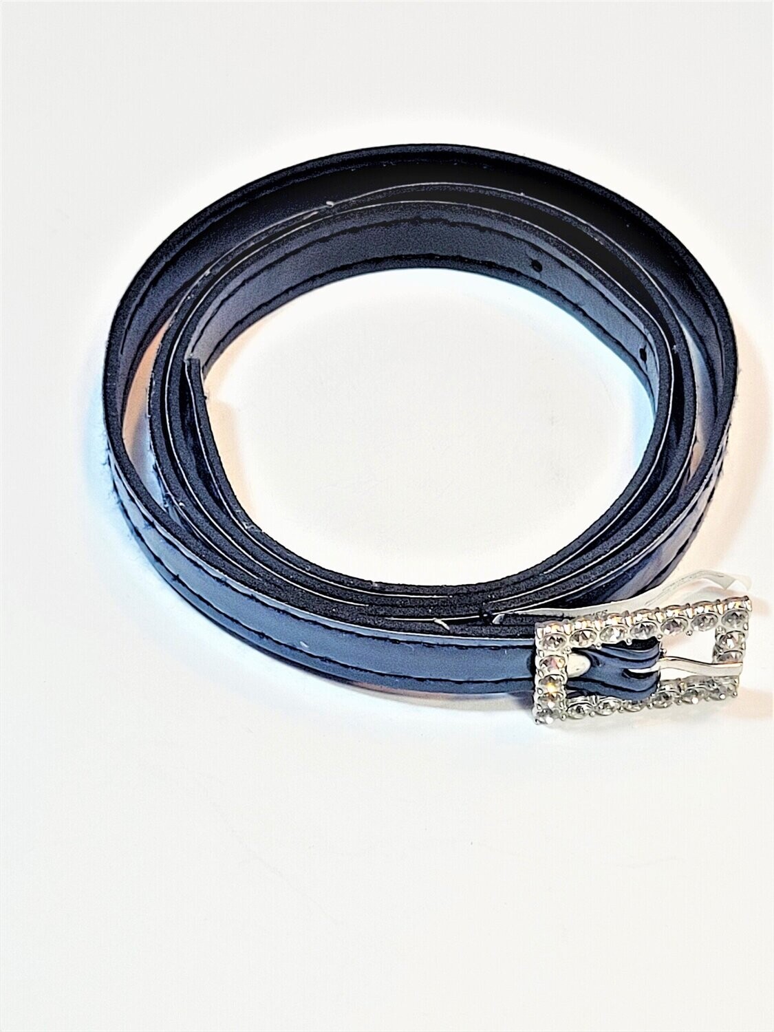 Black Cobra Skin Belts with Stones for Girls for Dress Gown jeans