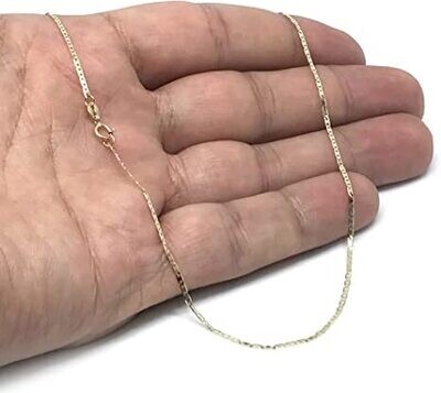 10k Silver Link Chain Necklace, Necklace Jewelry for Men and Women 2MM length 16.5 inches