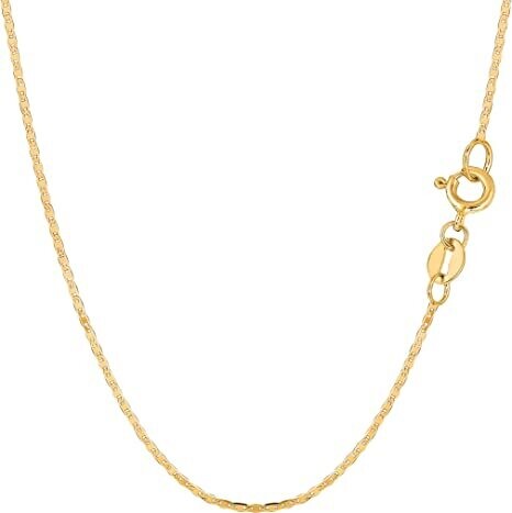 10k Yellow Gold Link Chain Necklace, Necklace Jewelry for Men and Women 3MM length 17 inches