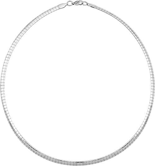 Italian Omega Punk Jewelry Silver Color Metal Stainless Steel Choker Necklace Fashion Jewelry Vintage Geometric Snake Chain Necklace Chain Necklace