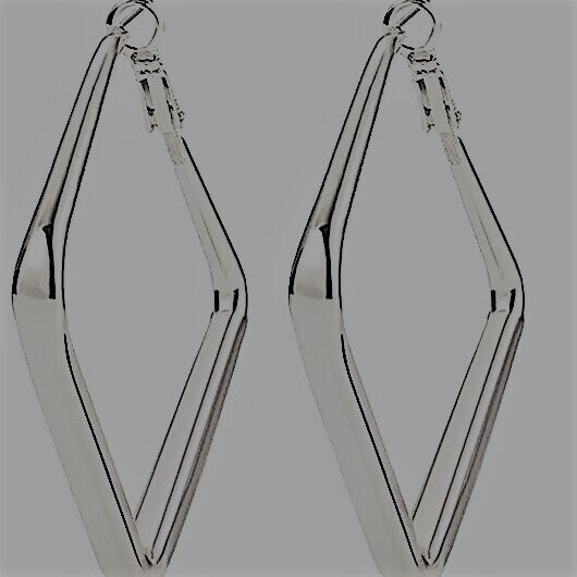 Hypoallergenic Triangular Jewelry 316l Stainless Steel 10k Pvd silver Plated Hoop Earring For Women jewelry