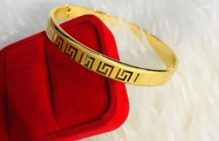 24 carat Arab gold plated Bangle Bracelet Dubai Simple Design Gold Bracelet Jewelry 24k Real Gold Plated