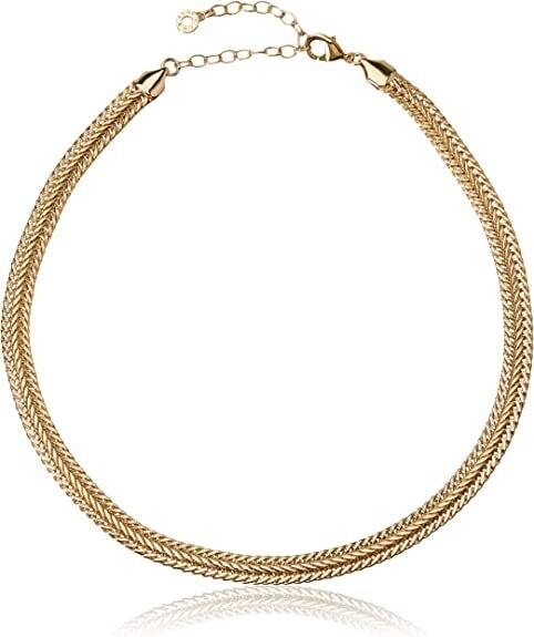 Gold-Tone Flat Chain Necklace