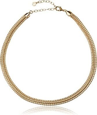 Gold-Tone Flat Chain Necklace