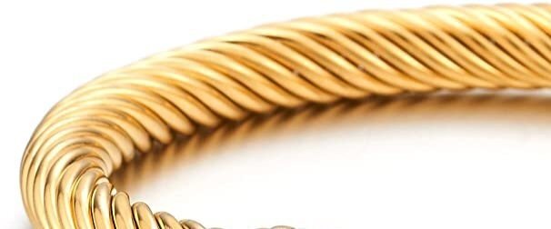 Cable Twisted Gold Bracelet Cuff Bangle Fashion Gold Adjustable Stainless Steel Twisted Cable Bracelet Jewelry