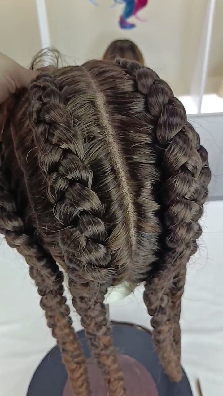 Lace Front Cornrow Double Braided Lace Wigs with Baby Hair Blonde Box Braids Wig for Women