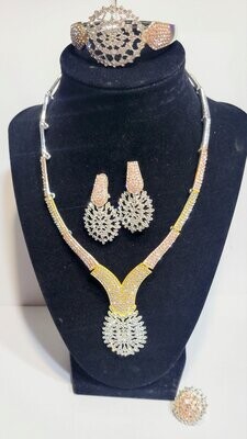 Dubai Gold Jewelry Sets Indian Jewelry African Wedding Bridal Gift Necklace Bracelet Earrings set