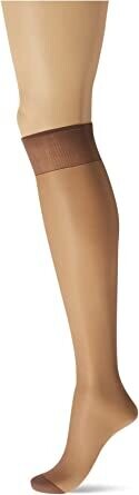 Knee High Sandal foot Dark Sun tone Comfort Top Exquisite Hosiery Women's Knee High Sheer delight Toe 3 Packs in 1